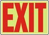 Exit Sign, English, EXIT, Vinyl / Aluminum, Red on Green, 7 in, 10 in