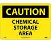 Caution Chemical Storage Area Sign, Plastic