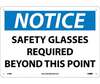 Safety Glasses Required Sign Rigid Plastic with Mounting Holes 10" X 14"
