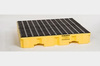 Eagle® 1645 Yellow 4 Drum Low Profile Containment Pallet with Drain