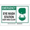 Emergency Eye Wash Station Keep Area Clear Sign, Plastic