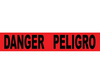 "Danger Peligro" Bilingual Barricade Tape, Black on Red, 3" x 1000'