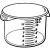Round Storage Container, Polypropylene, Clear, 12 qt