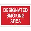 Designated Smoking Area Sign, Fiberglass
