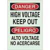 Brady® 90509 Bilingual High Voltage Sign, 14" H x 10" W