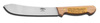 Butcher Knife, High Carbon Steel, Hardwood, Honed, 5 in, 13 in, Brown, Brass Compression Handle Rivets, 8 in