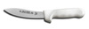 Sani-Safe®, Sheep Skinner, White, Honed, 5-1/4 in, 5 in, High Carbon Steel, Polypropylene, 10-1/4 in, Slip-Resistant, Stain-Free, Textured Handle