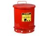 Oily Waste Can, Steel, Red, 14 gal