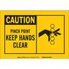 Caution Pinch Point Keep Hands Clear Sign, Polyester