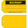Production Status Tag, Cardstock, Black on Yellow, 3 in, 5-3/4 in, 100 per Pack