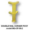 Vestil Steel Modular Guard System Corner Post 2 Rail 7-5/8 In. x 6 In. x 36 In. Yellow
