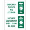 Emergency Shower and Eye Wash Sign, Bilingual, Aluminum