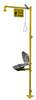 Halo, Combination Drench Shower and Eyewash Station, Floor Mount, Yellow