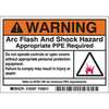 Arc Flash and Shock Labels 3.5" x 5" Adhesive Back