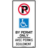 No Parking By Permit Only, Bilingual, Aluminum