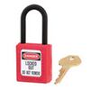 Zenex, Safety Lockout Padlock, DANGER LOCKED OUT DO NOT REMOVE, Thermoplastic, Red, Keyed Different