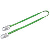 Miller®, Positioning / Restraint Lanyard, Polyester Webbing, Green, 2 ft, Locking Snap Hook (Harness)|Locking Snap Hook (Anchor), 310 lbs