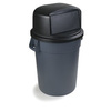 Bronco, Container Lid, 12.21 in, Round, High-Density Polyethylene, Black, 22.84 in, 22.84 Dia x 12.21 H in, 32 gal Bronco Containers, 1 Each