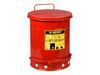 Oily Waste Can, Steel, Red, 10 gal