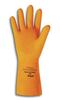 Ansell 87-208 Orange Chemical-Resistant Latex Gloves, 29-Mil