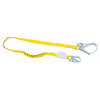 Miller® Shock Absorbing Lanyard, Yellow, 6 ft, Locking Snap Hook (Harness)|Locking Rebar Hook (Anchor), 310 lb