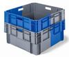 Tote Container, Blue / Gray, 24 in, 15 in, 9 in, 24 L x 15 W x 9 H in, -20 to +120 °F, USDA Approved, Nestable