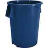 CFS 84105514 Bronco Round Waste Bin Trash Container, 55 Gallon, Blue