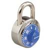 MasterLock BlockGuard® 1525BLU V61 Portable Combination Lock, Stainless Steel, Blue, Key Number Assigned