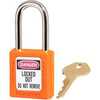 Masterlock 410KAORJ Zenex Orange Safety Padlock, Keyed Alike