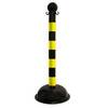 Mr. Chain 99929 Black/Yellow Stripe Warning Post, Polyethylene