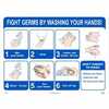 NMC PST138 Poster "FIGHT GERMS BY WASHING YOUR HANDS" 18" x 24"