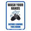 NMC WH1RB Rigid Plastic Sign "WASH YOUR HANDS" 10" x 14"