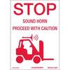National Marker CU-273578-88 Stop Sound Horn Proceed With Caution Sign