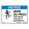 National Marker CU-279680 Spanish Notice Watch Your Step Please Use Handrail Sign