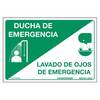 National Marker CU-279740 Spanish Emergency Shower Emergency Eyewash Sign