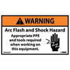 National Marker Company WGA35AP Warning Arc Flash and Shock Hazard PPE Required Sign, Vinyl, 3 in. H X 5 in. W