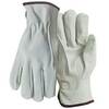 Wells Lamont Y0143 White Driver's Gloves, Grain Cowhide Leather