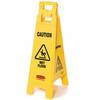 Rubbermaid FG611477YEL "Caution Wet Floor" 4-Sided Yellow Sign, 38