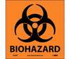 Hazardous Labels, English, BIOHAZARD, Vinyl, Adhesive Backed, Black on Orange