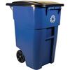 Rubbermaid BRUTE® Recycling Rollout Container, 50 gal, Blue