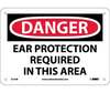Danger Ear Protection Required In This Area Sign, Plastic