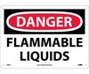 Danger Flammable Liquids Sign, Plastic