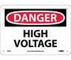 Danger High Voltage Sign, Rigid Plastic