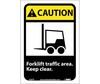 Caution Forklift Traffic Area Keep Clear Sign Vinyl 10 x 7 Graphics