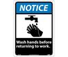 NMC NGA7RB Rigid Plastic Sign "Wash Hands", 10" x 14"