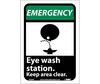 Emergency Eye Wash Station Keep Area Clear Sign, Vinyl