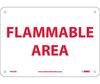 Flammable Area Sign, Rigid Plastic
