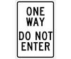 NMC TM73G Aluminum "One Way Do Not Enter" Sign, 18" X 12"