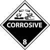 Corrosive Shipping Label Hazard Class 8 Material Vinyl 4" X 4"