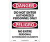 Do Not Enter Sign Bilingual Rigid Plastic Mounting Holes 10" X 14"